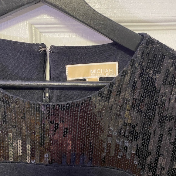 MICHAEL KORS BLACK SEQUIN MINI DRESS size 6 - Picture 6 of 8